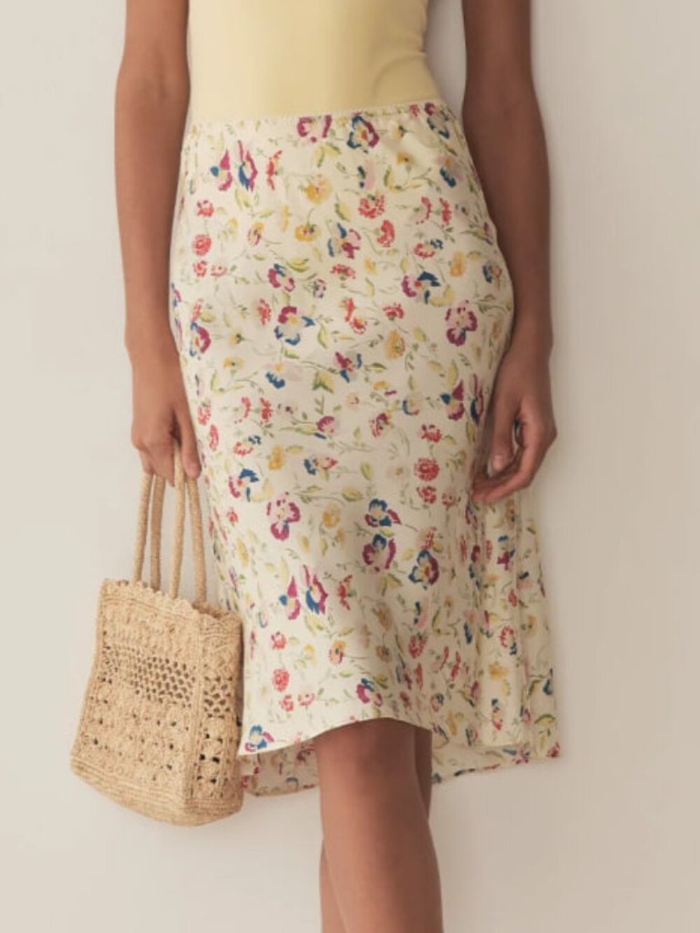 Doen NWOT Elowette Floral Silk Blend Skirt XS